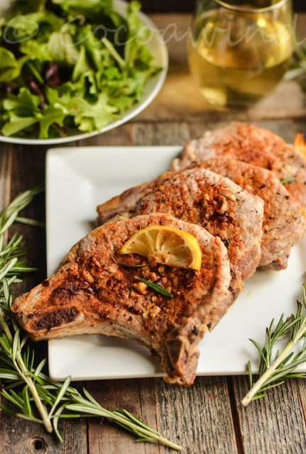 Oven-broiled Rosemary Garlic Pork Chops