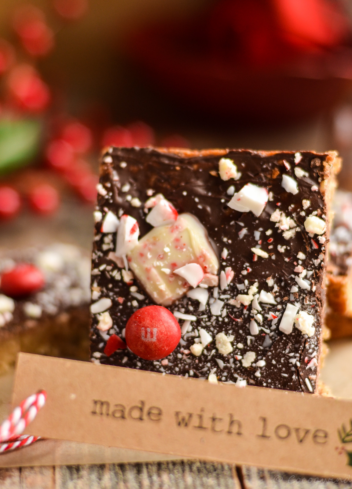 Peppermint Blondie made with leftover Holiday Candies